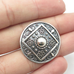 925 Sterling Silver Vintage Swirl Filigree Victorian Style Oxidized Pin Brooch
