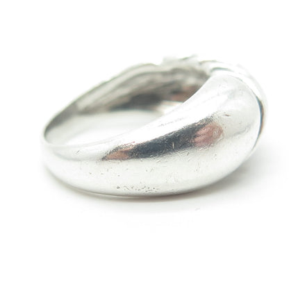 BEE 925 Sterling Silver Vintage Twisted Ribbed Dome Ring Size 6.5