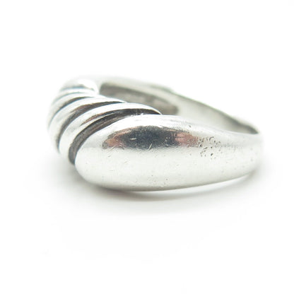 BEE 925 Sterling Silver Vintage Twisted Ribbed Dome Ring Size 6.5