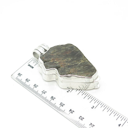 925 Sterling Silver Vintage Real Rutilated Quartz Gem Stone Form Openable Box