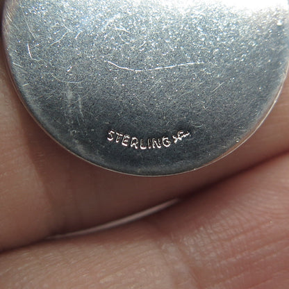 GRIFFITH & SONS CO. 925 Sterling Silver Vintage Enamel Adorable 10 Round Pendant