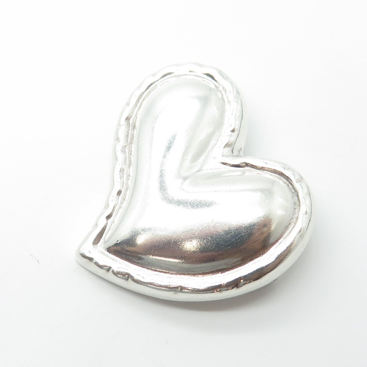 925 Sterling Silver Vintage Mexico Heart Pin Brooch