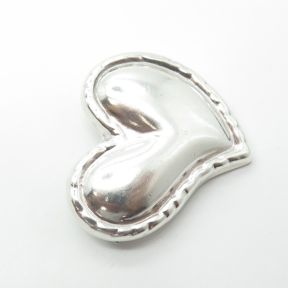 925 Sterling Silver Vintage Mexico Heart Pin Brooch