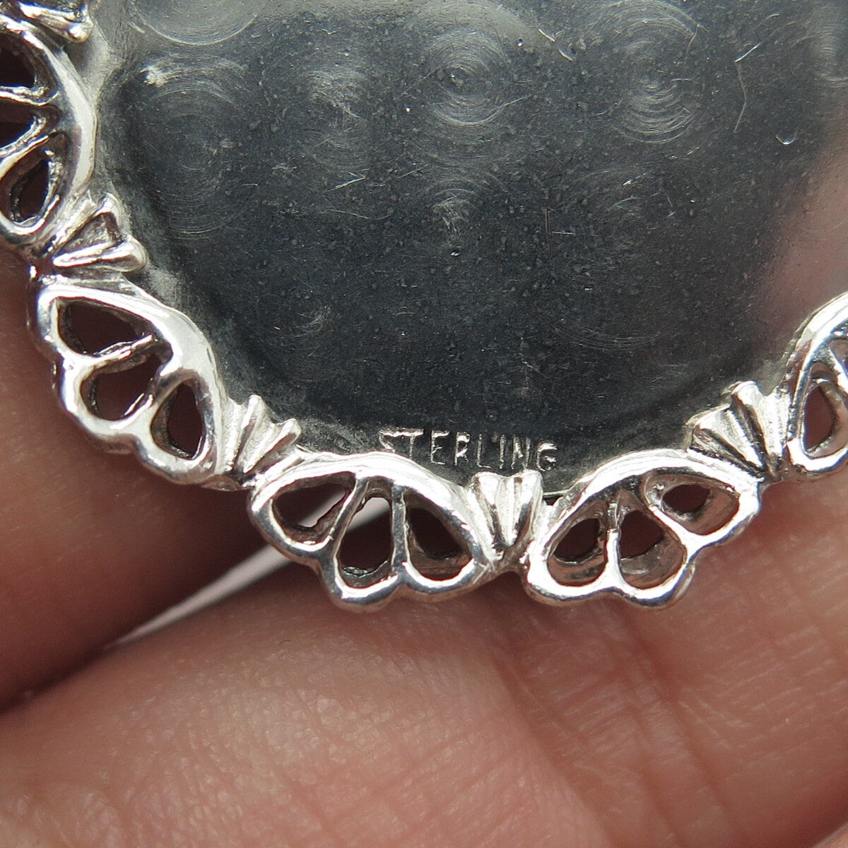 925 Sterling Silver Antique Art Deco Rhinestone Las Vegas Nevada Casino Pendant