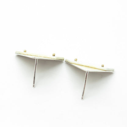 VICTOR ALFARO 925 Sterling Silver Vintage Triangle Modernist Earrings