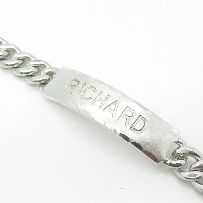 FORSTNER Sterling Silver Vintage Engraved "Richard" Solid 61.3g ID Bracelet 8"