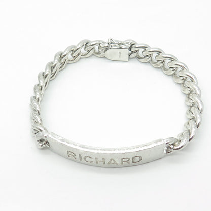 FORSTNER Sterling Silver Vintage Engraved "Richard" Solid 61.3g ID Bracelet 8"