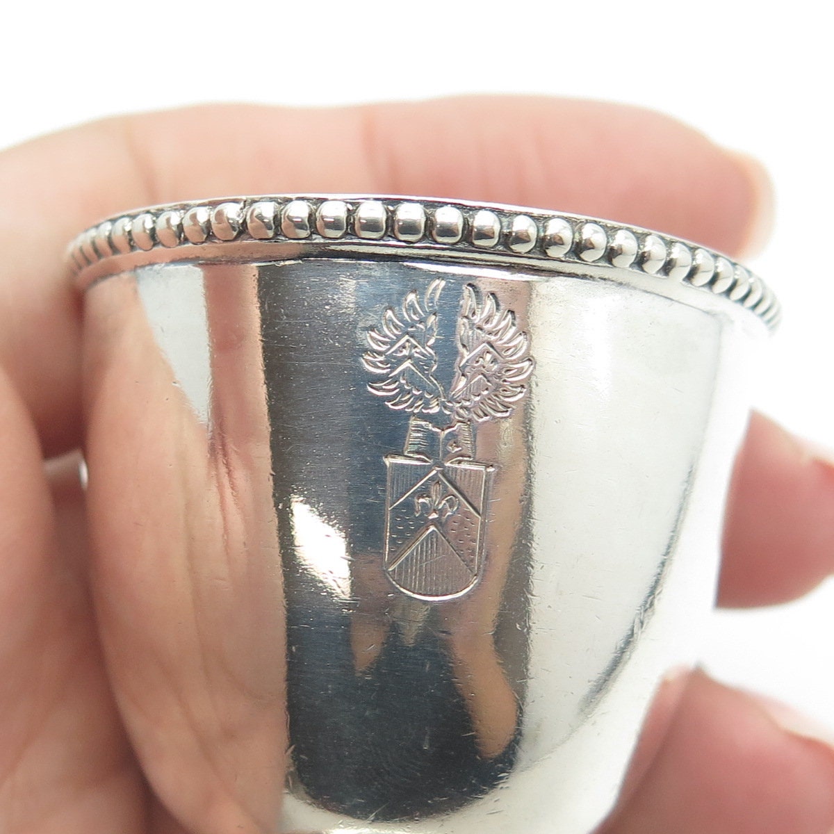 BRUCKMANN SOHNE 800 Silver Antique Victorian Germany Coat of Arms Cup