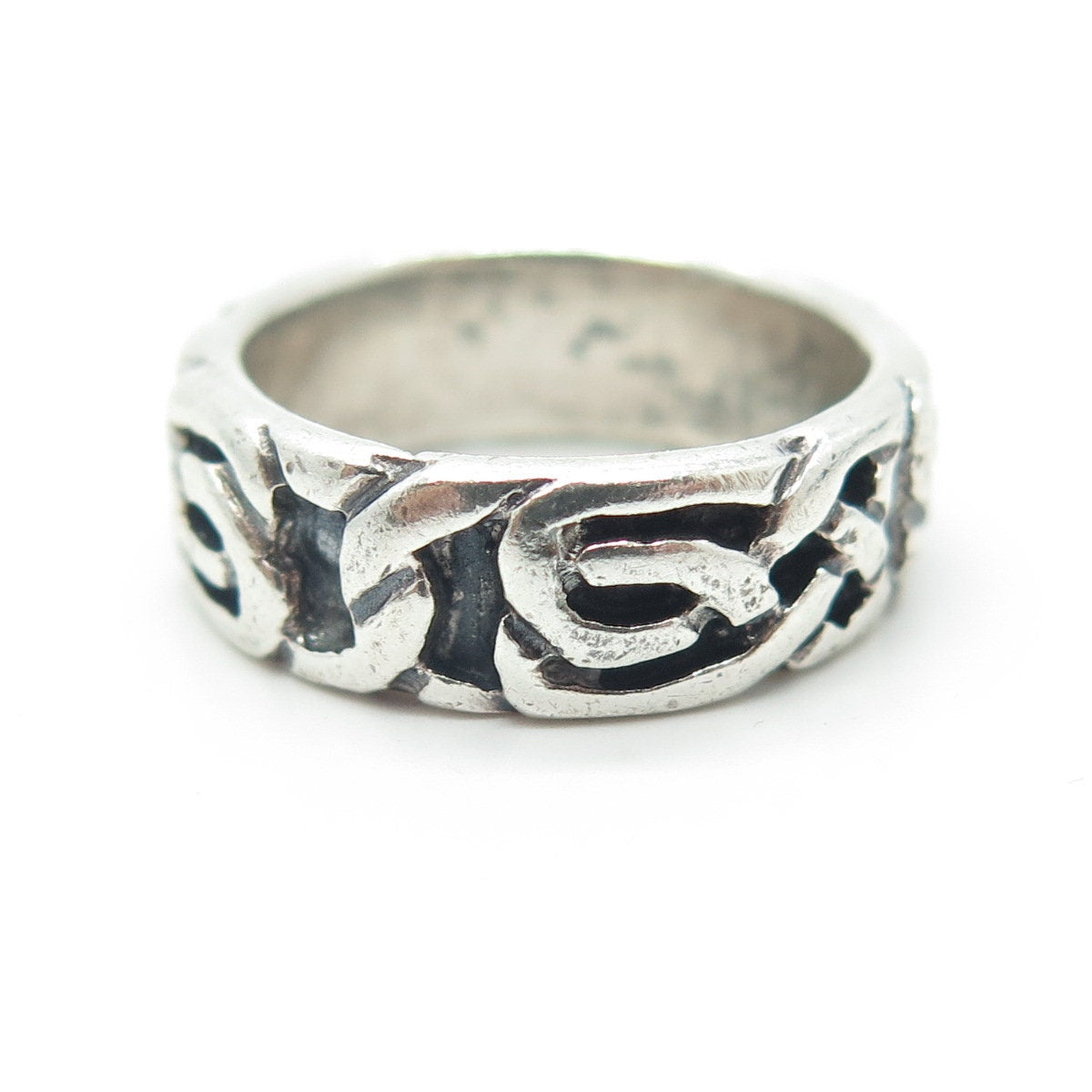 925 Sterling Silver Vintage Celtic Knot Band Ring Size 6