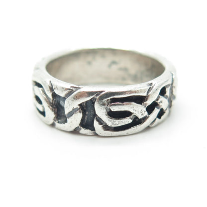 925 Sterling Silver Vintage Celtic Knot Band Ring Size 6