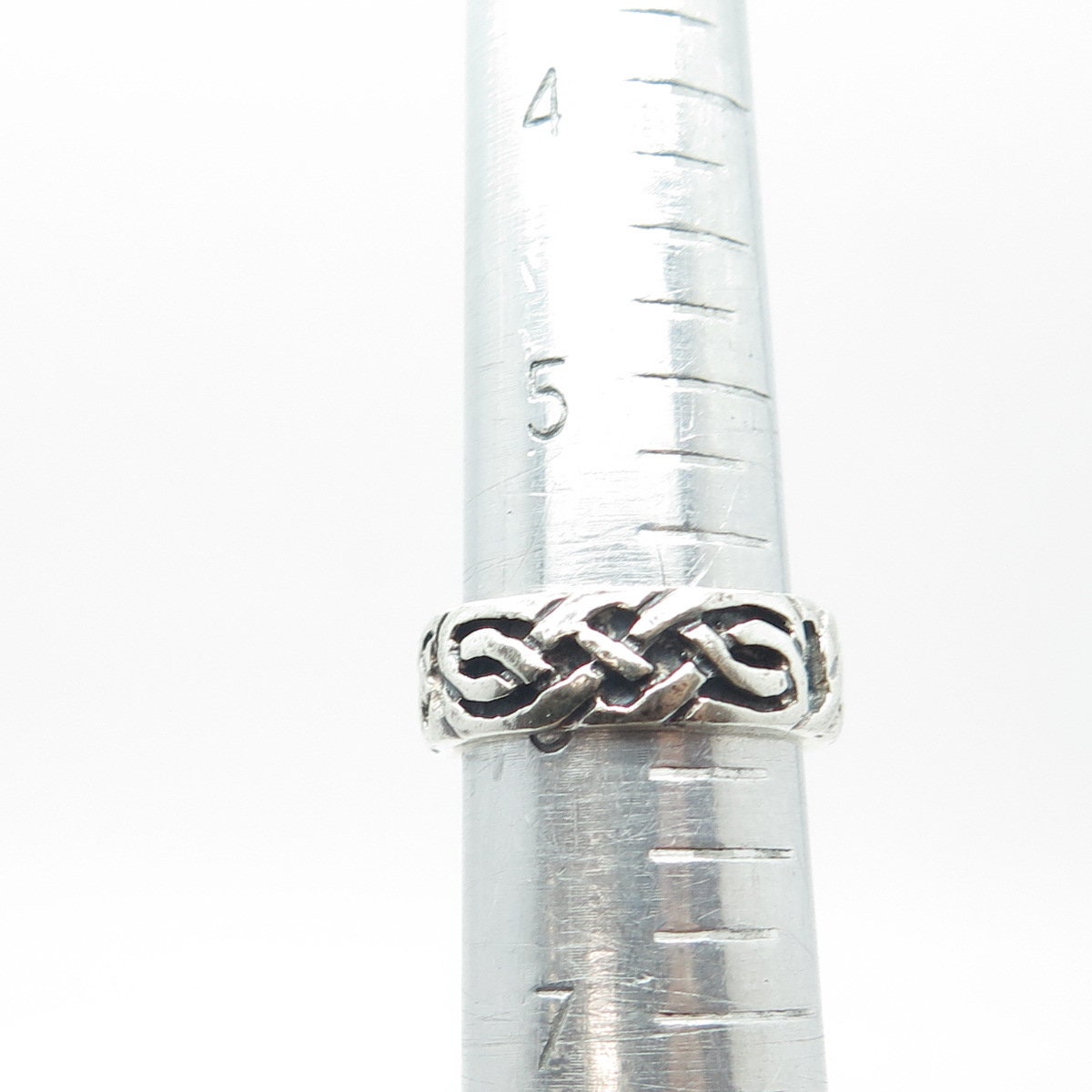 925 Sterling Silver Vintage Celtic Knot Band Ring Size 6