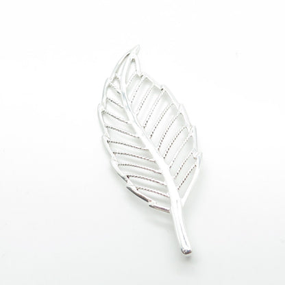 925 Sterling Silver Vintage Leaf Floral Pendant