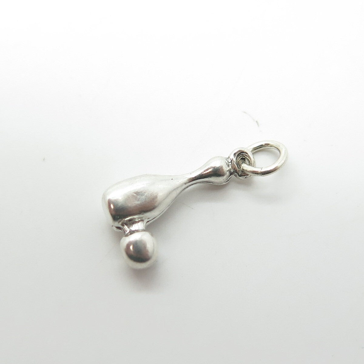 925 Sterling Silver Vintage Bowling Ball & Pin Charm Pendant