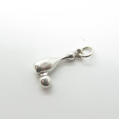 925 Sterling Silver Vintage Bowling Ball & Pin Charm Pendant