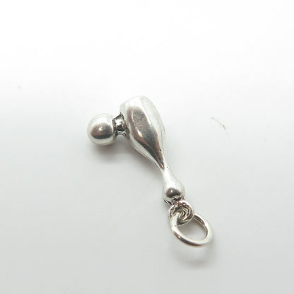 925 Sterling Silver Vintage Bowling Ball & Pin Charm Pendant