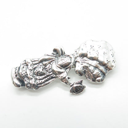 PRECIOUS MOMENTS Sterling Silver Vintage Collectable Baby Girl Butterfly Brooch