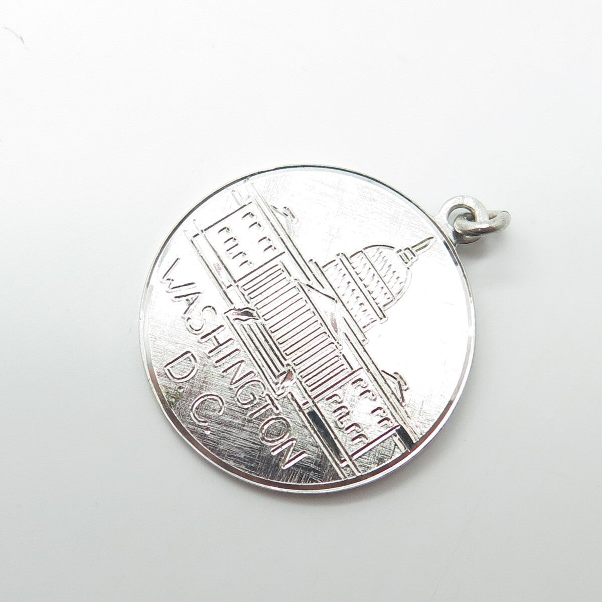 LUMIN 925 Sterling Silver Vintage US Capitol Washington DC Charm Pendant