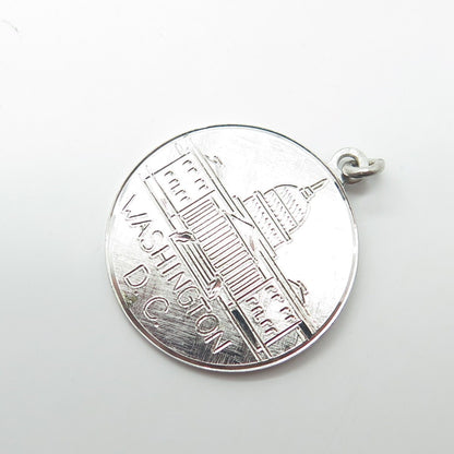 LUMIN 925 Sterling Silver Vintage US Capitol Washington DC Charm Pendant