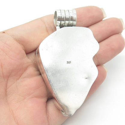 925 Sterling Silver Vintage Real Rutilated Quartz Gem Stone Form Openable Box