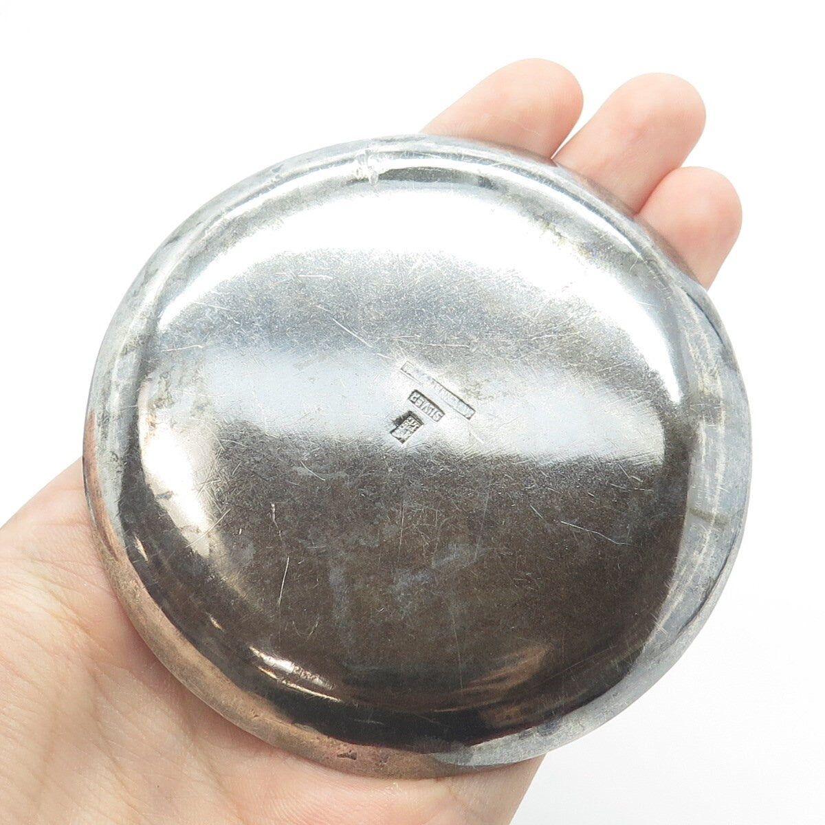 Chinese Export 925 Sterling Silver Antique Art Deco Royal Dragon Dish Plate