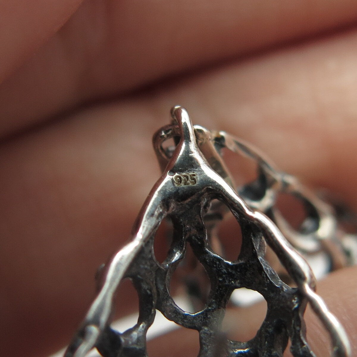 925 Sterling Silver Vintage Ornate Dangling Earrings