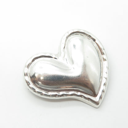 925 Sterling Silver Vintage Mexico Heart Pin Brooch