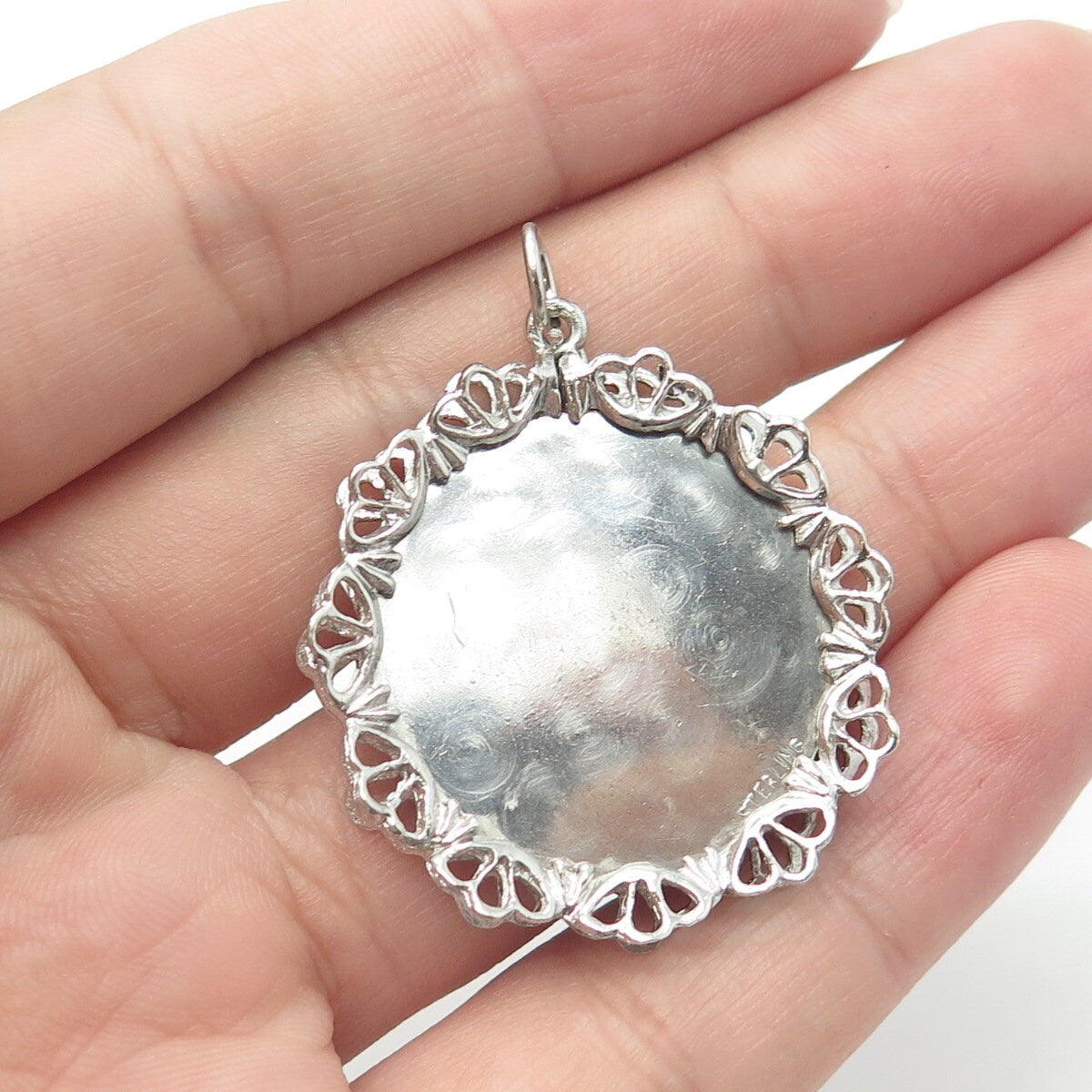 925 Sterling Silver Antique Art Deco Rhinestone Las Vegas Nevada Casino Pendant