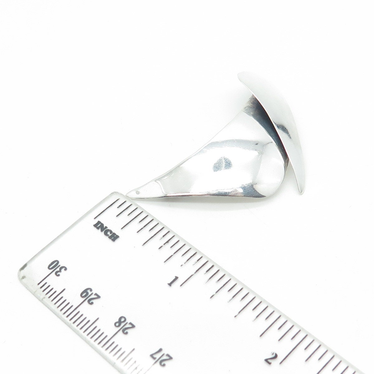 FRED & KATE PEARCE 925 Sterling Silver Vintage Modernist Boomerang Pin Brooch
