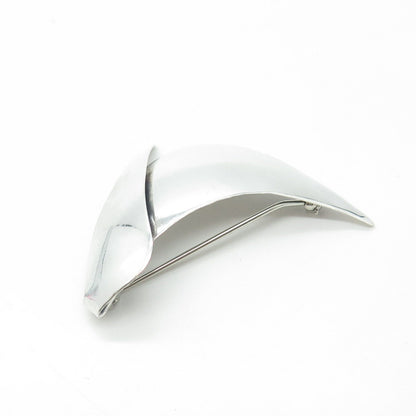 FRED & KATE PEARCE 925 Sterling Silver Vintage Modernist Boomerang Pin Brooch