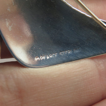 FRED & KATE PEARCE 925 Sterling Silver Vintage Modernist Boomerang Pin Brooch