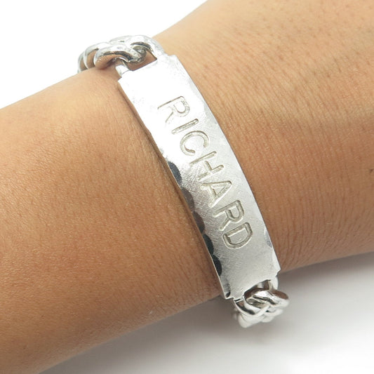 FORSTNER Sterling Silver Vintage Engraved "Richard" Solid 61.3g ID Bracelet 8"