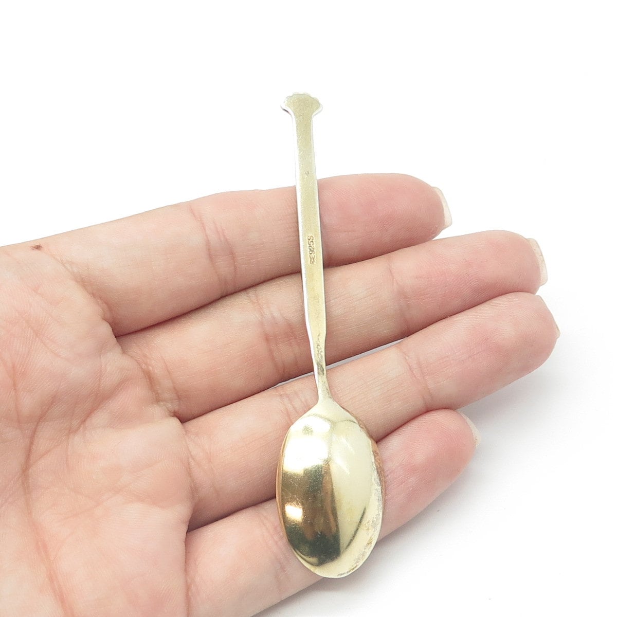 AKSEL HOLMSEN 925S Sterling & Gold Plated Vintage Norway Enamel Coffee Spoon