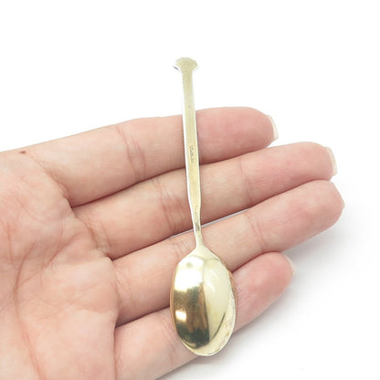 AKSEL HOLMSEN 925S Sterling & Gold Plated Vintage Norway Enamel Coffee Spoon