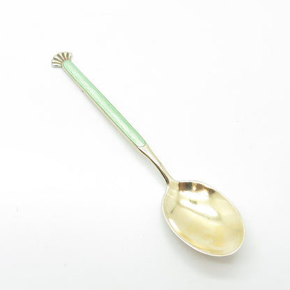 AKSEL HOLMSEN 925S Sterling & Gold Plated Vintage Norway Enamel Coffee Spoon