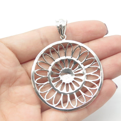 925 Sterling Silver Vintage Italy Milor Ornate Round Pendant