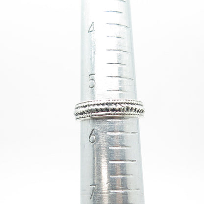 925 Sterling Silver Vintage Woven Rope Band Ring Size 5.75