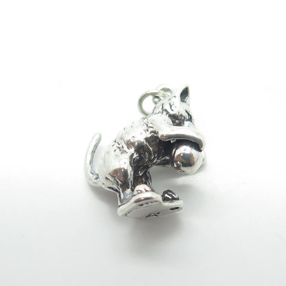 SUNWEST SILVER CO. Sterling Silver Vintage Southwestern Playing Dog Pendant
