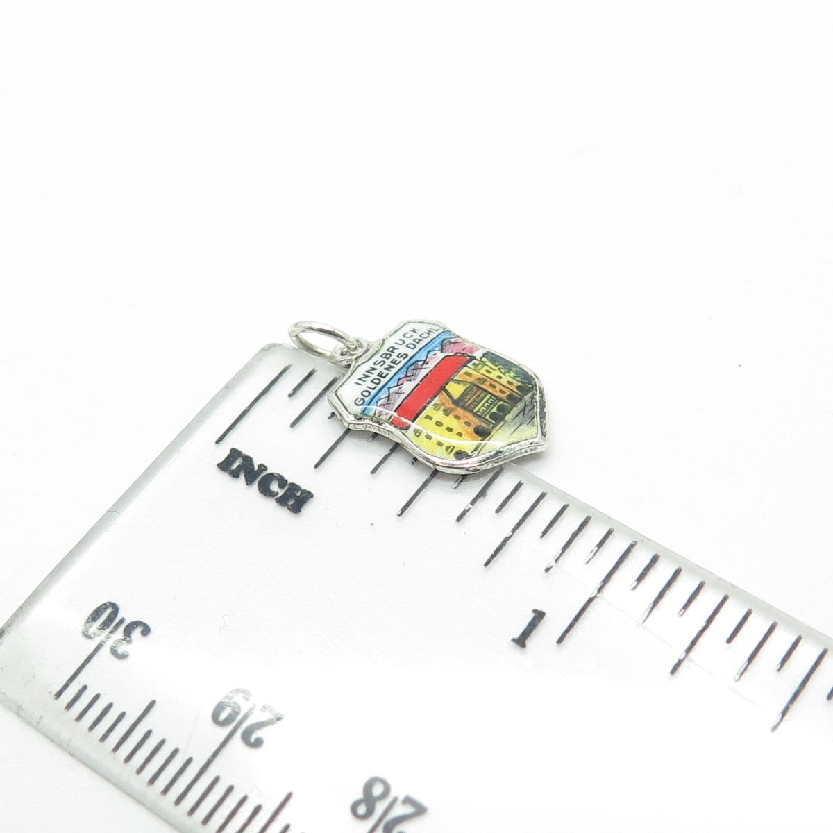 800 Silver Vintage EHi Enamel Innsbruck Goldenes Dachl Charm Pendant