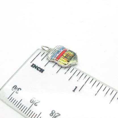 800 Silver Vintage EHi Enamel Innsbruck Goldenes Dachl Charm Pendant