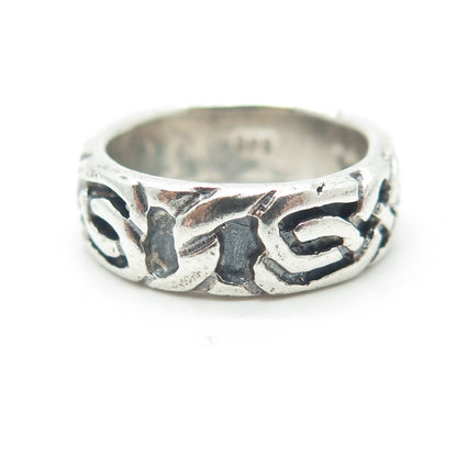 925 Sterling Silver Vintage Celtic Knot Band Ring Size 6