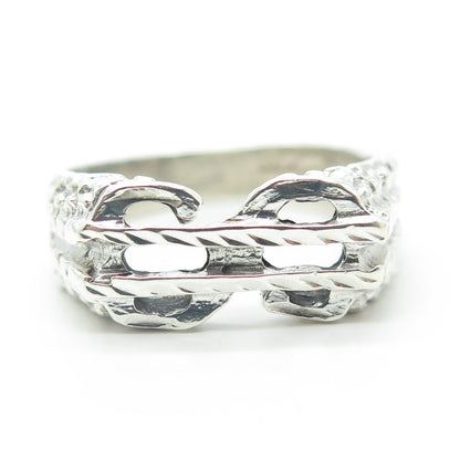925 Sterling Silver Vintage Dollar Sign Ring Size 9.75