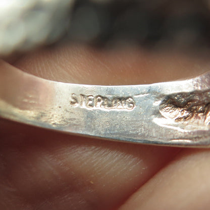 925 Sterling Silver Vintage Dollar Sign Ring Size 9.75