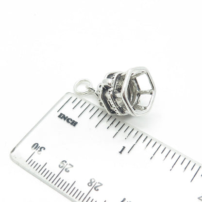 SUNWEST 925 Sterling Silver Vintage Thomas Point Lighthouse Charm Pendant