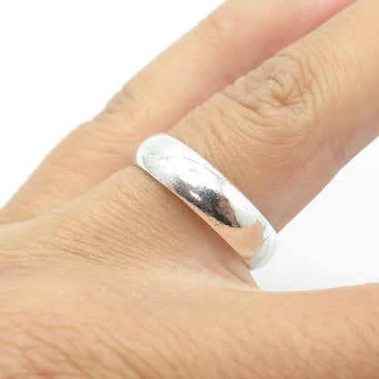 BEE 925 Sterling Silver Vintage Classic Wedding Band Ring Size 8.75