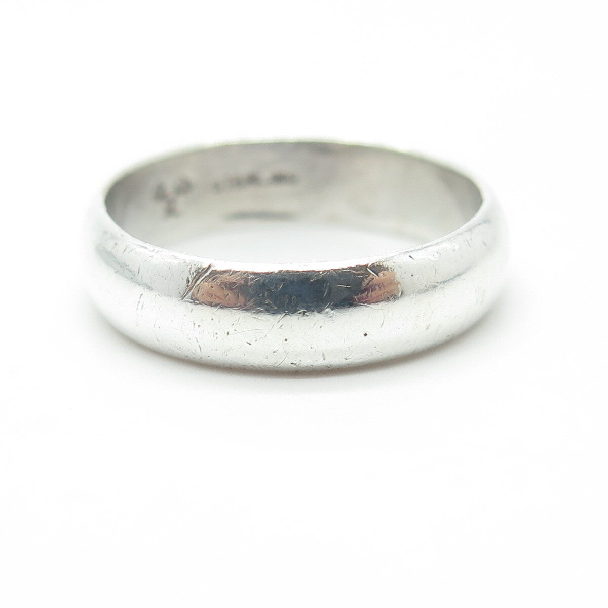 BEE 925 Sterling Silver Vintage Classic Wedding Band Ring Size 8.75