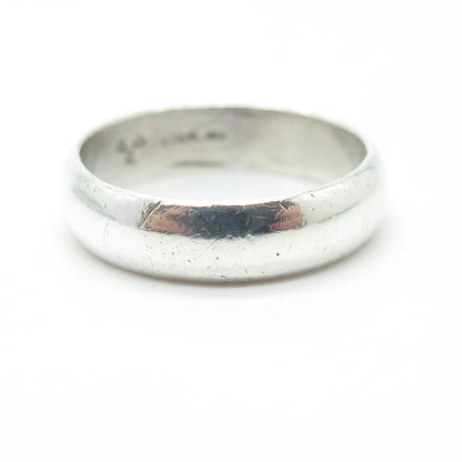 BEE 925 Sterling Silver Vintage Classic Wedding Band Ring Size 8.75