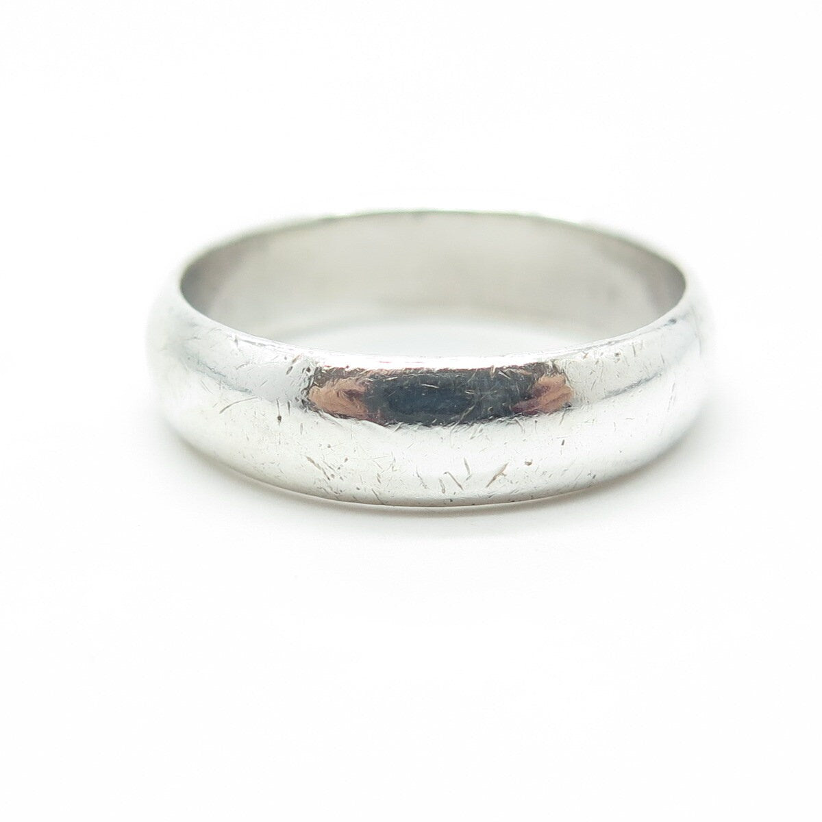 BEE 925 Sterling Silver Vintage Classic Wedding Band Ring Size 8.75