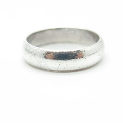 BEE 925 Sterling Silver Vintage Classic Wedding Band Ring Size 8.75