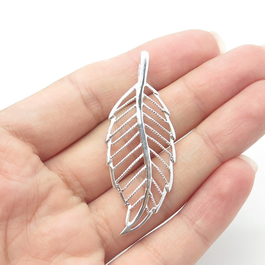 925 Sterling Silver Vintage Leaf Floral Pendant