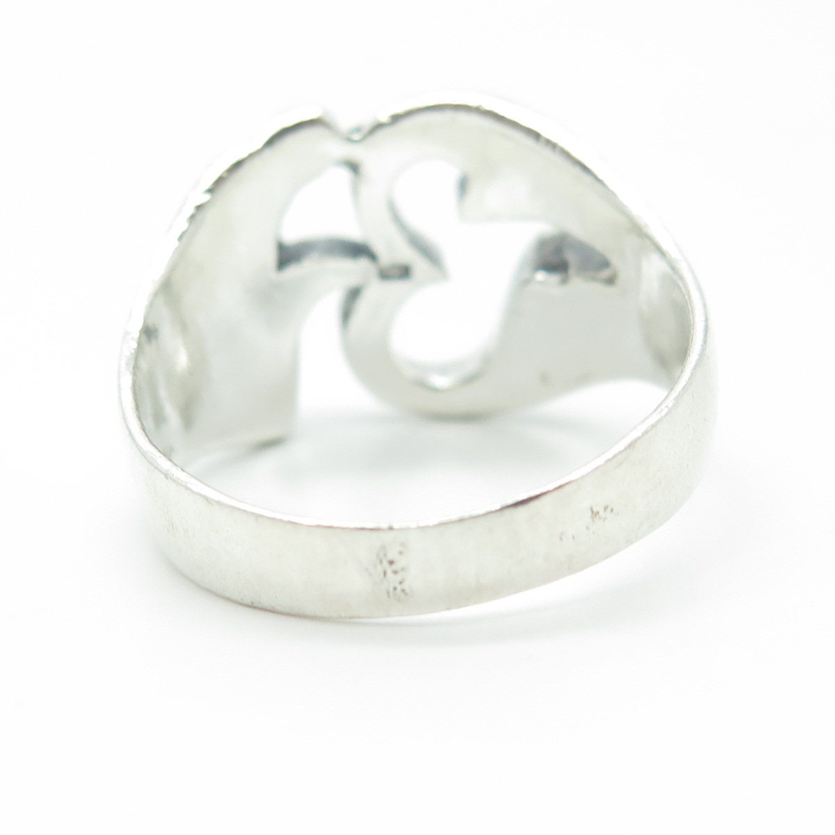 925 Sterling Silver Vintage Om Mantra Ring Size 11.5